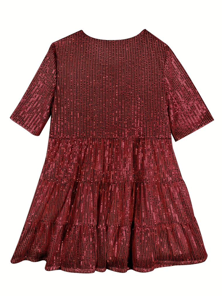 Baby Doll Sequined  Loose Dress 9