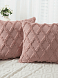 2pcs Boho Throw Pillow Covers 18x18 Inch Shaggy Plush Faux Wool with 3D Embroidery Pattern Suede Decorative Pillow Covers Luxury Cushion Covers for Couch Sofa Livingroom - thumbnail 13