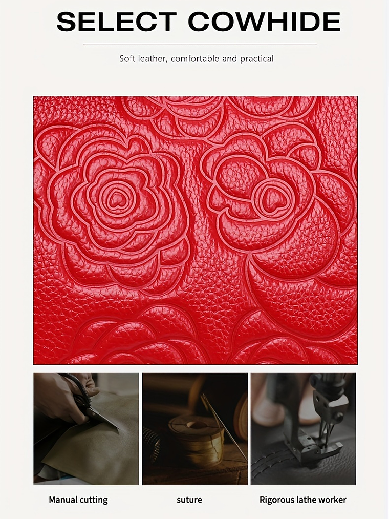 Blossom Embossed Genuine Leather Handbag  13