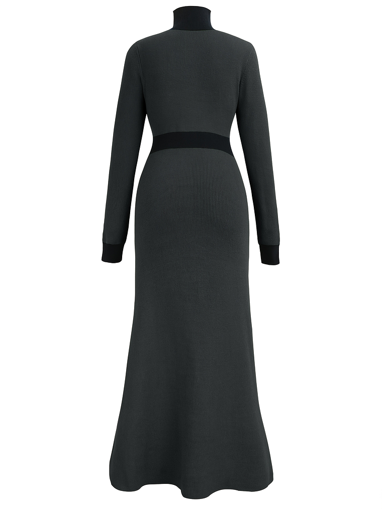 Elegant Color-Block Dress 8