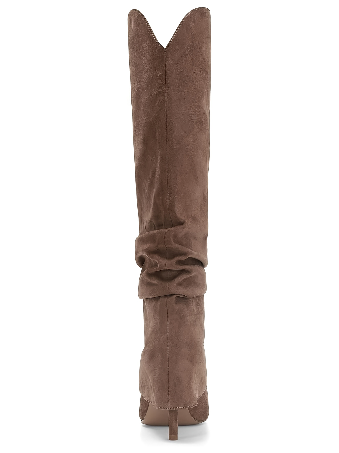 Women'S Genuine Leather Fold Over Knee High Boots - Wide Calf Pointed Toe Stiletto Heels, Pull-On Closure, All-Season Tall Booties with Cushioned Insole & Arch Support, Brown/Coffee - Versatile for Ca 13