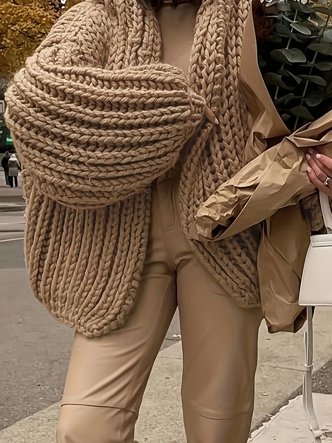 Cozy Thickened Hooded Lantern Sleeve Cardigan Sweater  12