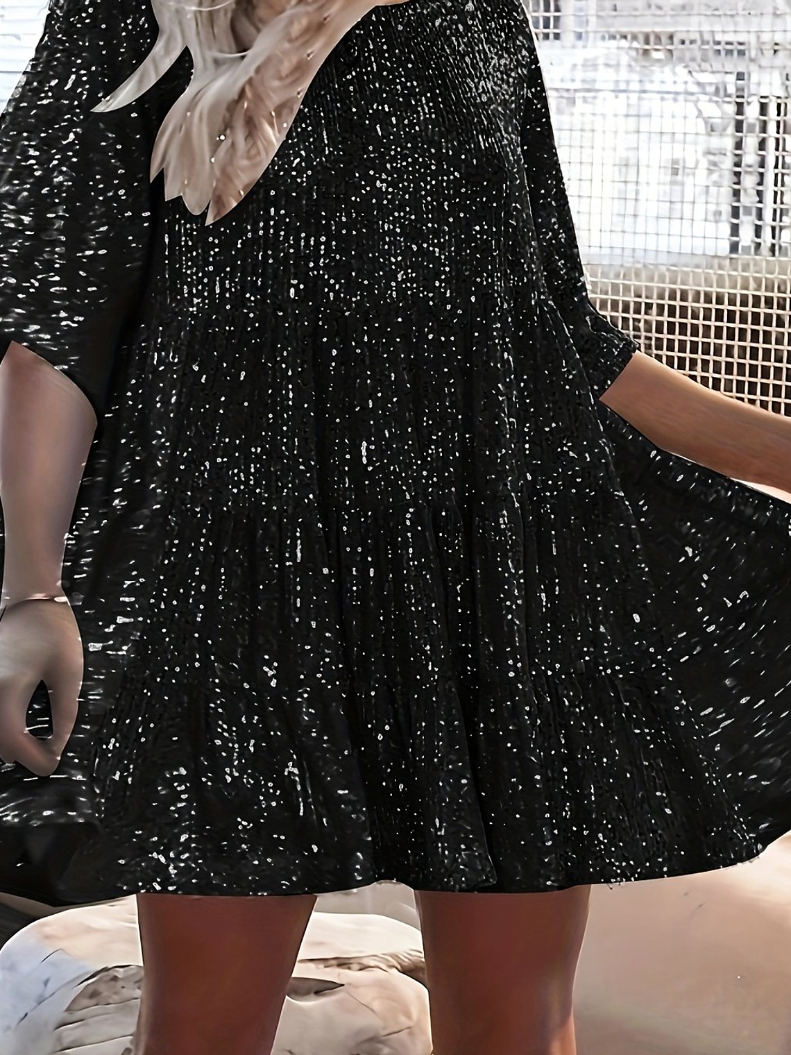 Baby Doll Sequined  Loose Dress 13