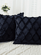2pcs Boho Throw Pillow Covers 18x18 Inch Shaggy Plush Faux Wool with 3D Embroidery Pattern Suede Decorative Pillow Covers Luxury Cushion Covers for Couch Sofa Livingroom - thumbnail 17