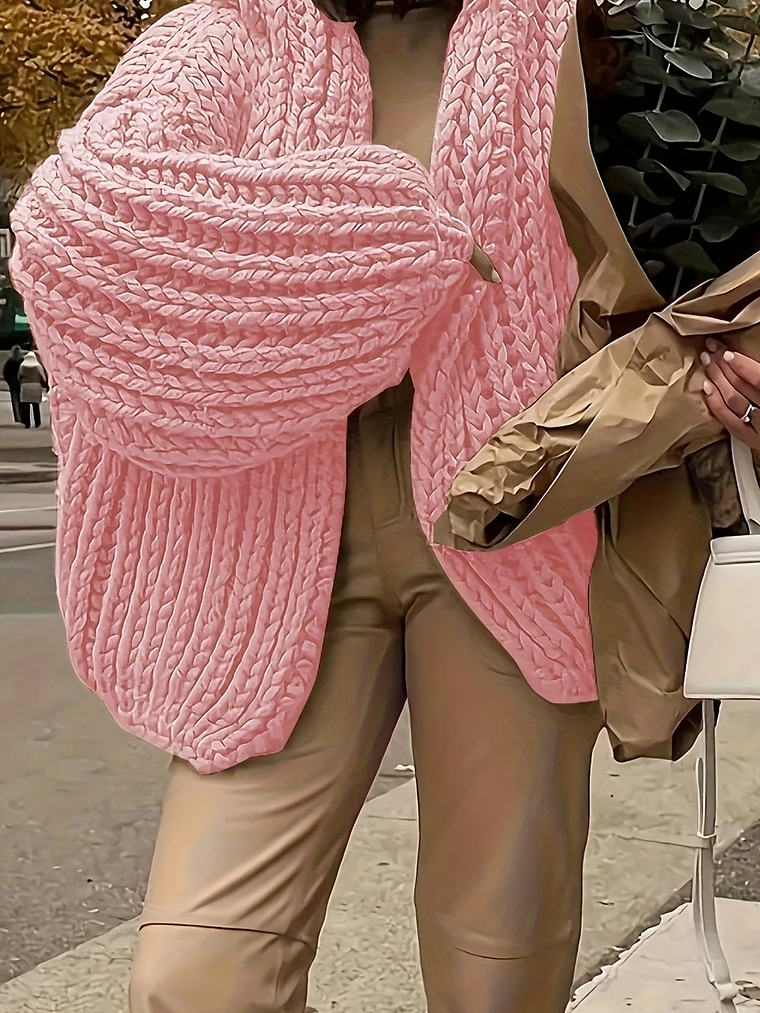 Cozy Thickened Hooded Lantern Sleeve Cardigan Sweater  15