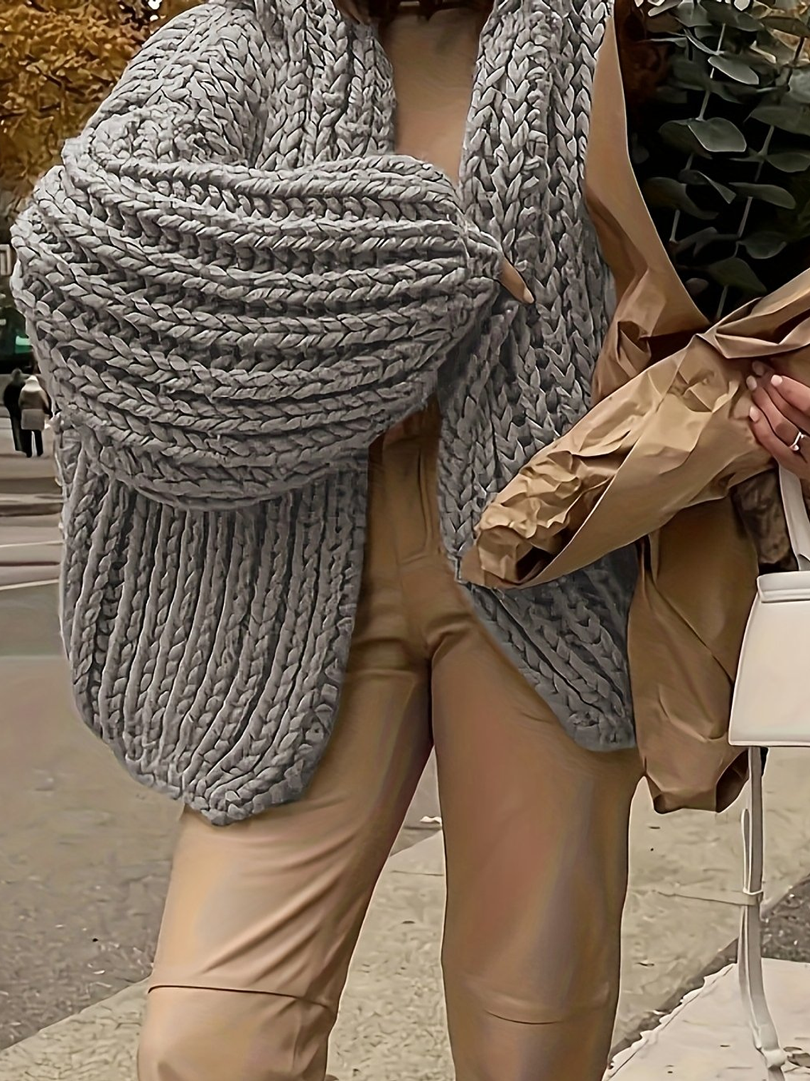 Cozy Thickened Hooded Lantern Sleeve Cardigan Sweater  16