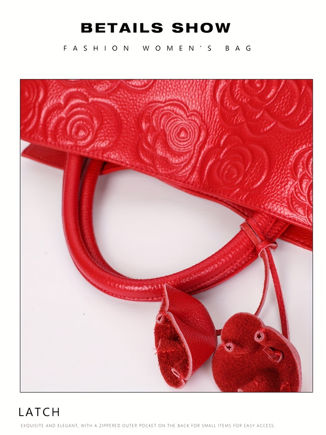 Blossom Embossed Genuine Leather Handbag  17