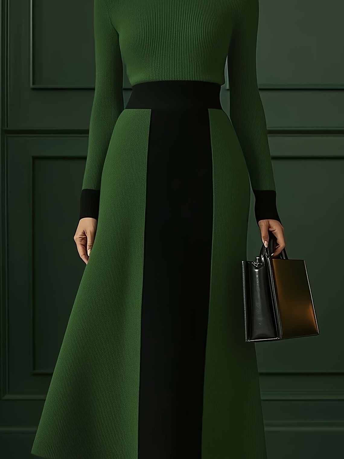 Elegant Color-Block Dress 11