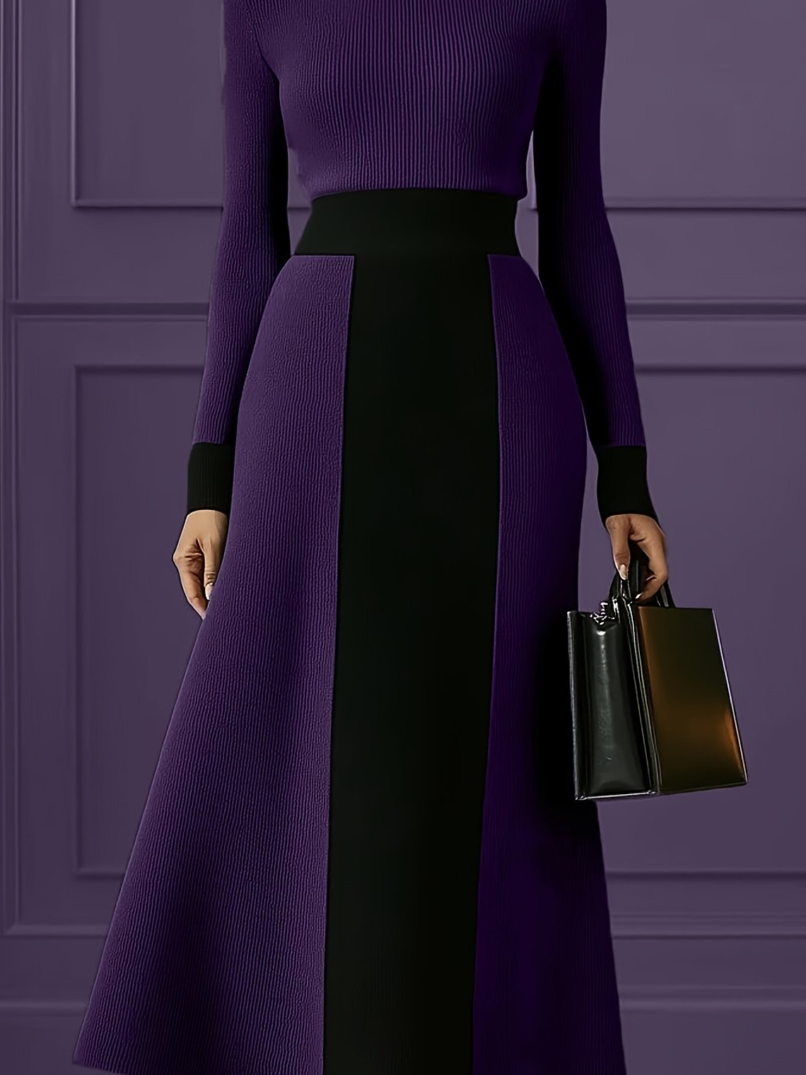 Elegant Color-Block Dress 12