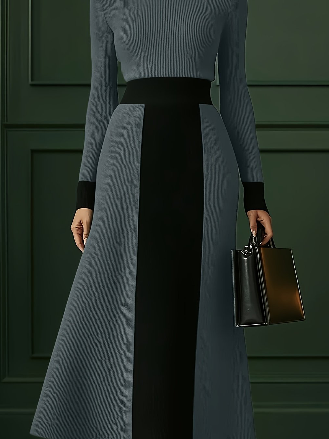 Elegant Color-Block Dress 13