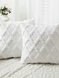 2pcs Boho Throw Pillow Covers 18x18 Inch Shaggy Plush Faux Wool with 3D Embroidery Pattern Suede Decorative Pillow Covers Luxury Cushion Covers for Couch Sofa Livingroom - thumbnail 20