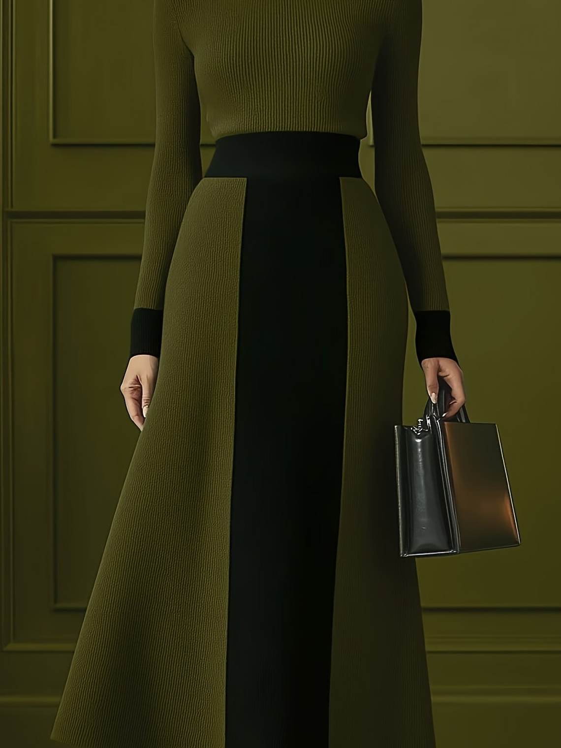 Elegant Color-Block Dress 14