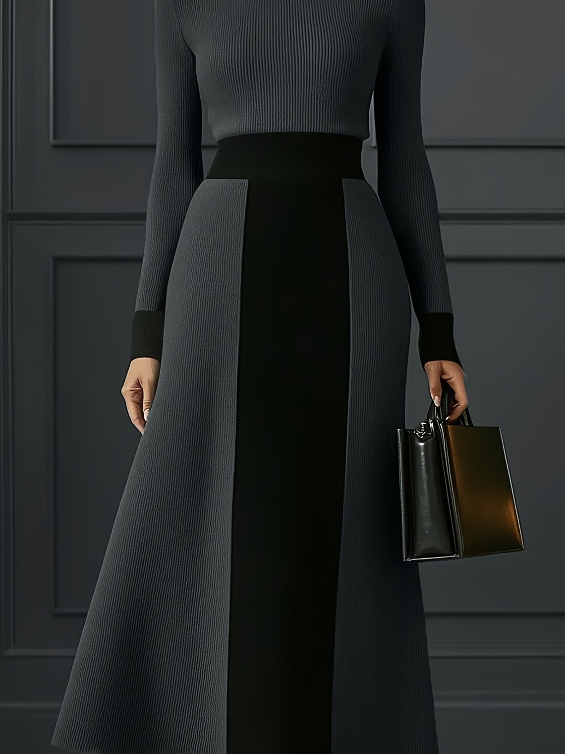 Elegant Color-Block Dress 15