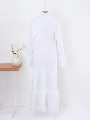 Winter Pearl Elegant White Dress