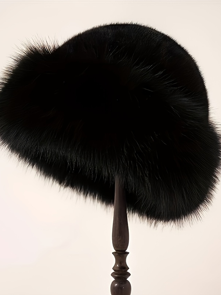 Elegant Women'S Faux Winter Hat - a Cozy And Warm Thick Mongolian Hat with Ear Protection, Featuring a Stylish And Simple Design, Elastic Fit, Perfect for Outdoor Activities in Cold Weather, a Great H 3