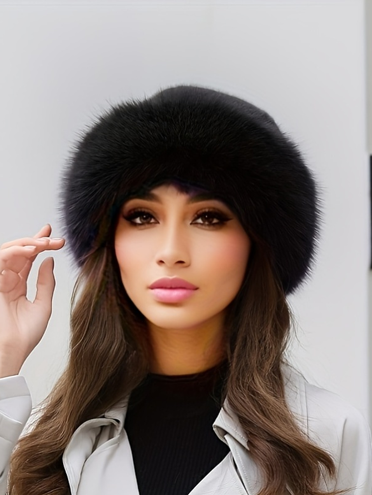 Elegant Women'S Faux Winter Hat - a Cozy And Warm Thick Mongolian Hat with Ear Protection, Featuring a Stylish And Simple Design, Elastic Fit, Perfect for Outdoor Activities in Cold Weather, a Great H 4