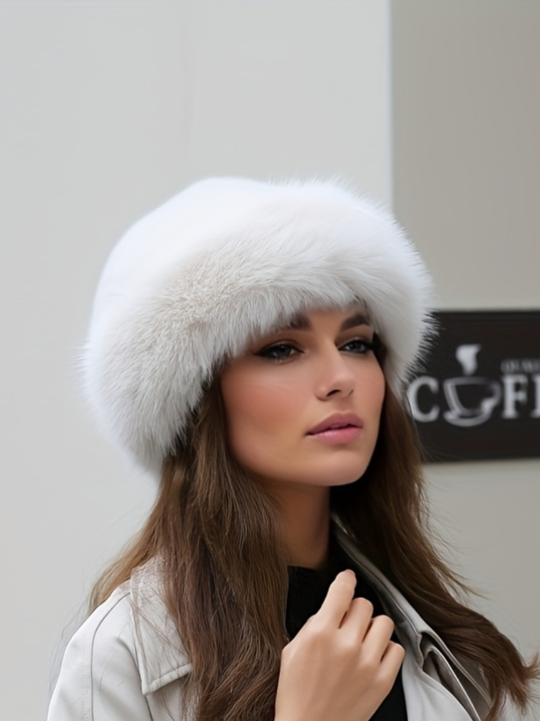 Elegant Women'S Faux Winter Hat - a Cozy And Warm Thick Mongolian Hat with Ear Protection, Featuring a Stylish And Simple Design, Elastic Fit, Perfect for Outdoor Activities in Cold Weather, a Great H 6