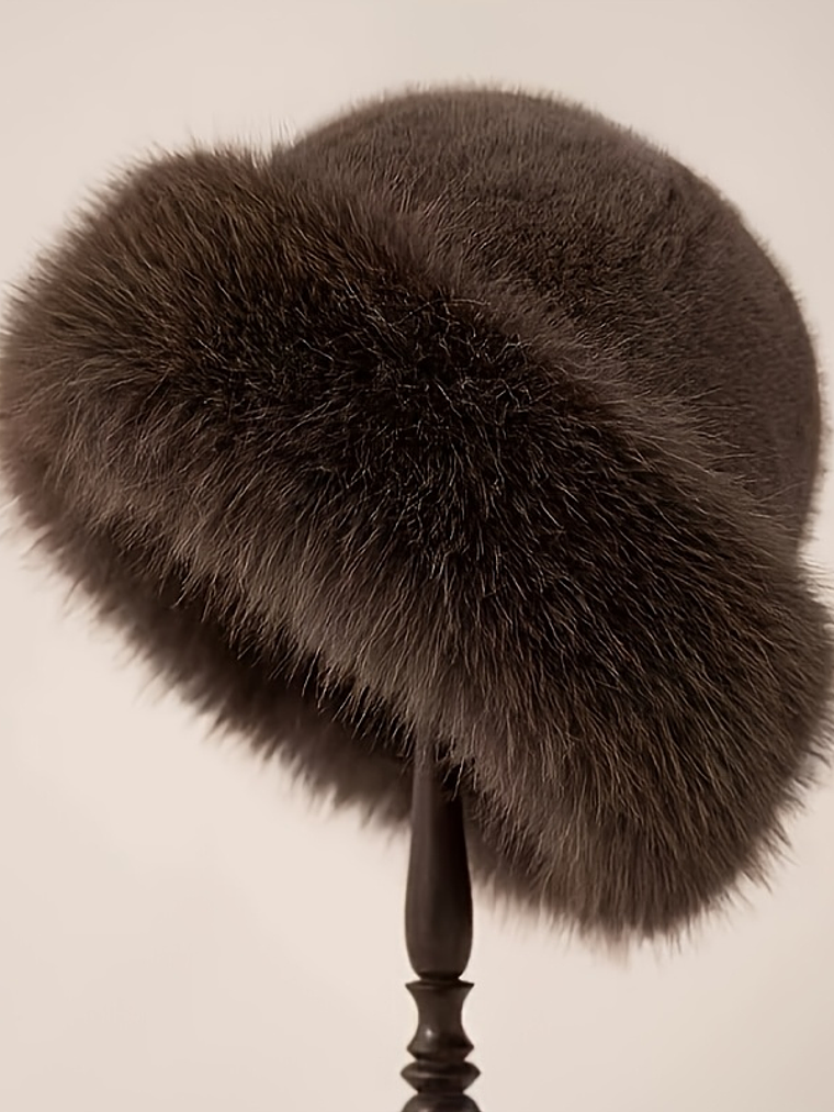 Elegant Women'S Faux Winter Hat - a Cozy And Warm Thick Mongolian Hat with Ear Protection, Featuring a Stylish And Simple Design, Elastic Fit, Perfect for Outdoor Activities in Cold Weather, a Great H 7