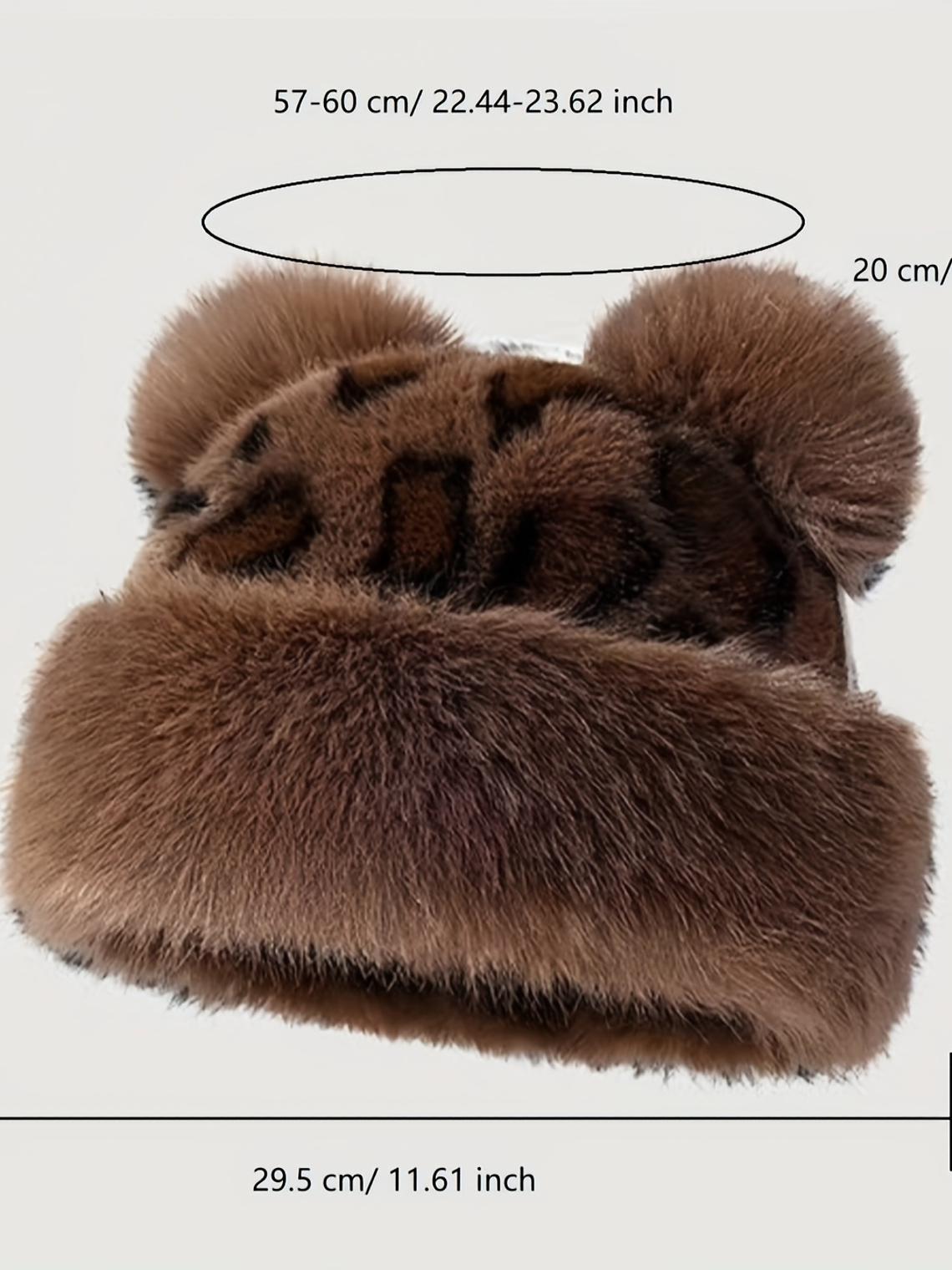 RF Plush Faux Fur Hat with Bear Ears  7
