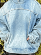 Jazz Light Blue Oversized Cozy Denim Hooded Sweatshirt With Pocket - thumbnail 7