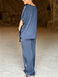 Lovely Satin Fabric V-Neck Elegant Trousers Set - thumbnail 8