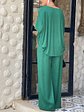 Lovely Satin Fabric V-Neck Elegant Trousers Set - thumbnail 10