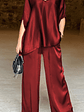 Lovely Satin Fabric V-Neck Elegant Trousers Set - thumbnail 16