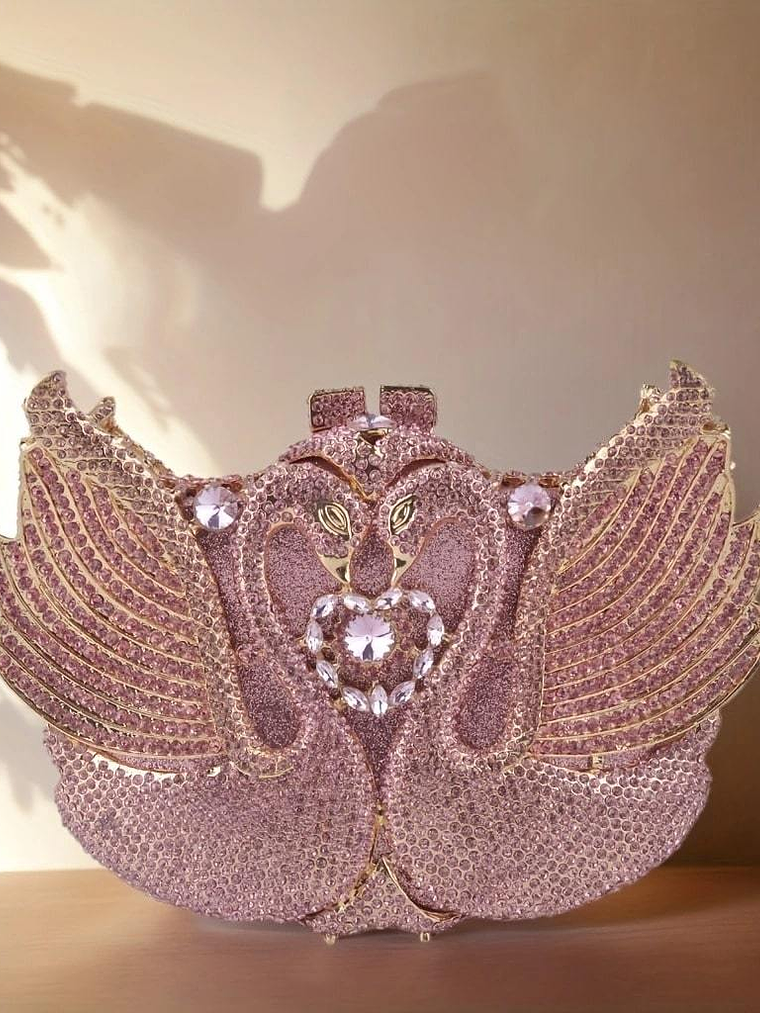 Dazzling Luxury Rhinestone Swan Clutch  2