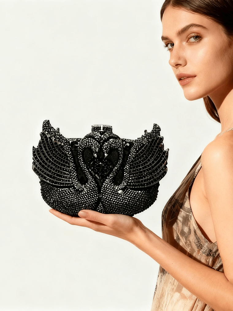 Dazzling Luxury Rhinestone Swan Clutch  13