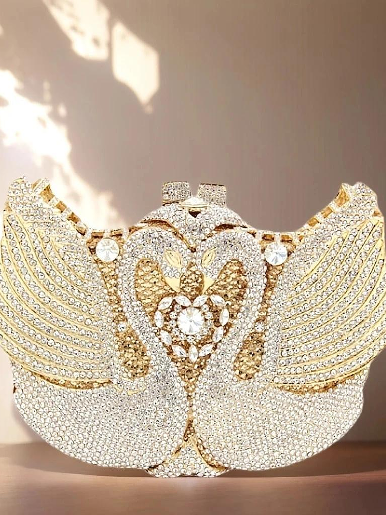 Dazzling Luxury Rhinestone Swan Clutch  9