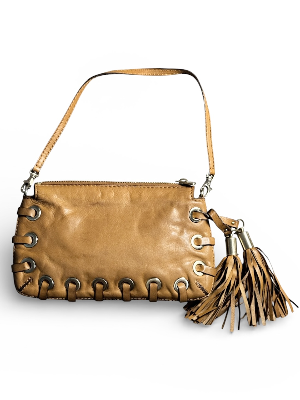 Michael Kors Y2K Leather Shoulder Bag with Tassel Accent 2