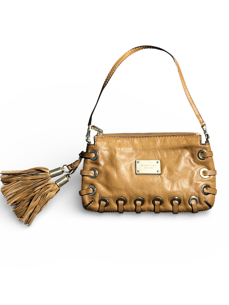 Michael Kors Y2K Leather Shoulder Bag with Tassel Accent 1