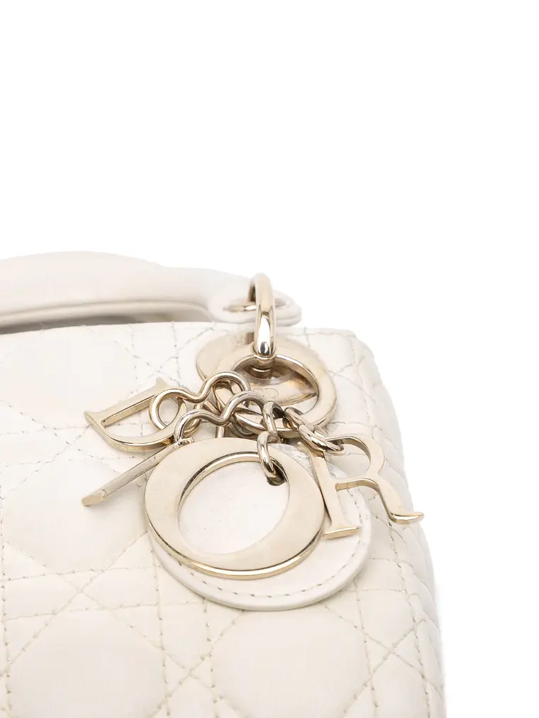 Lady Dior Micro Lambskin Cannage Satchel 8