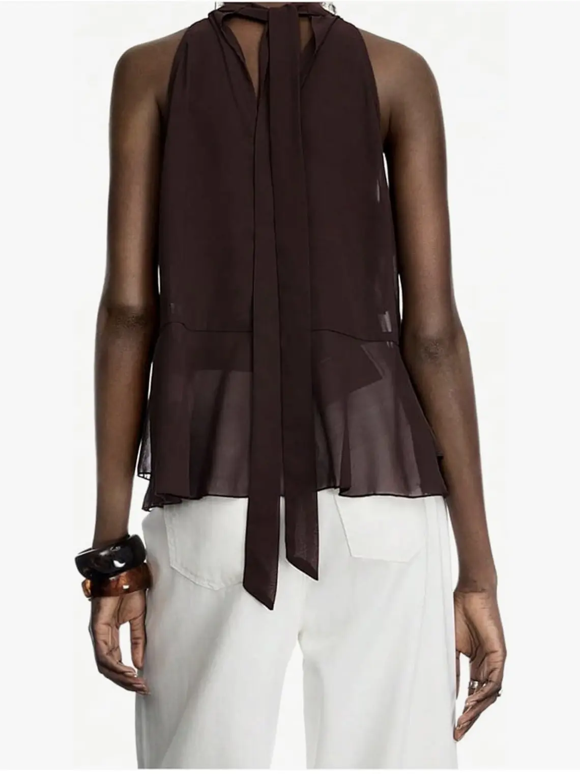 Chocolate Ruffle Halter 5