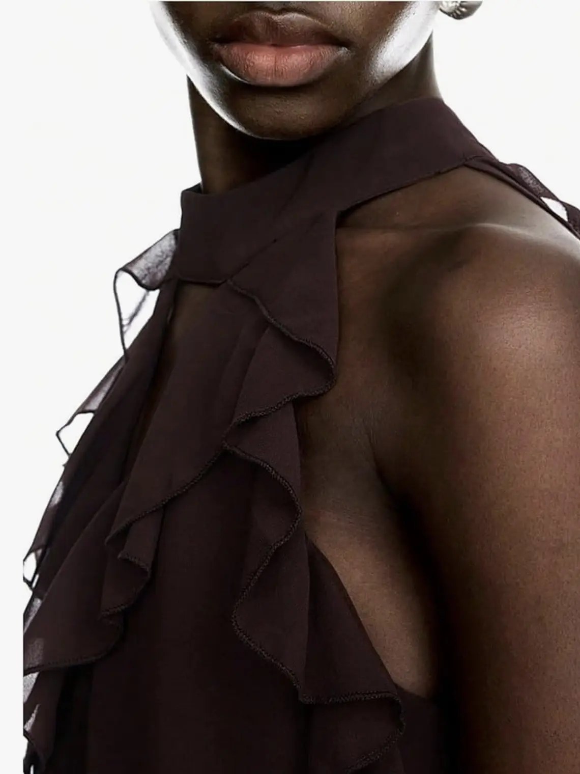 Chocolate Ruffle Halter 3