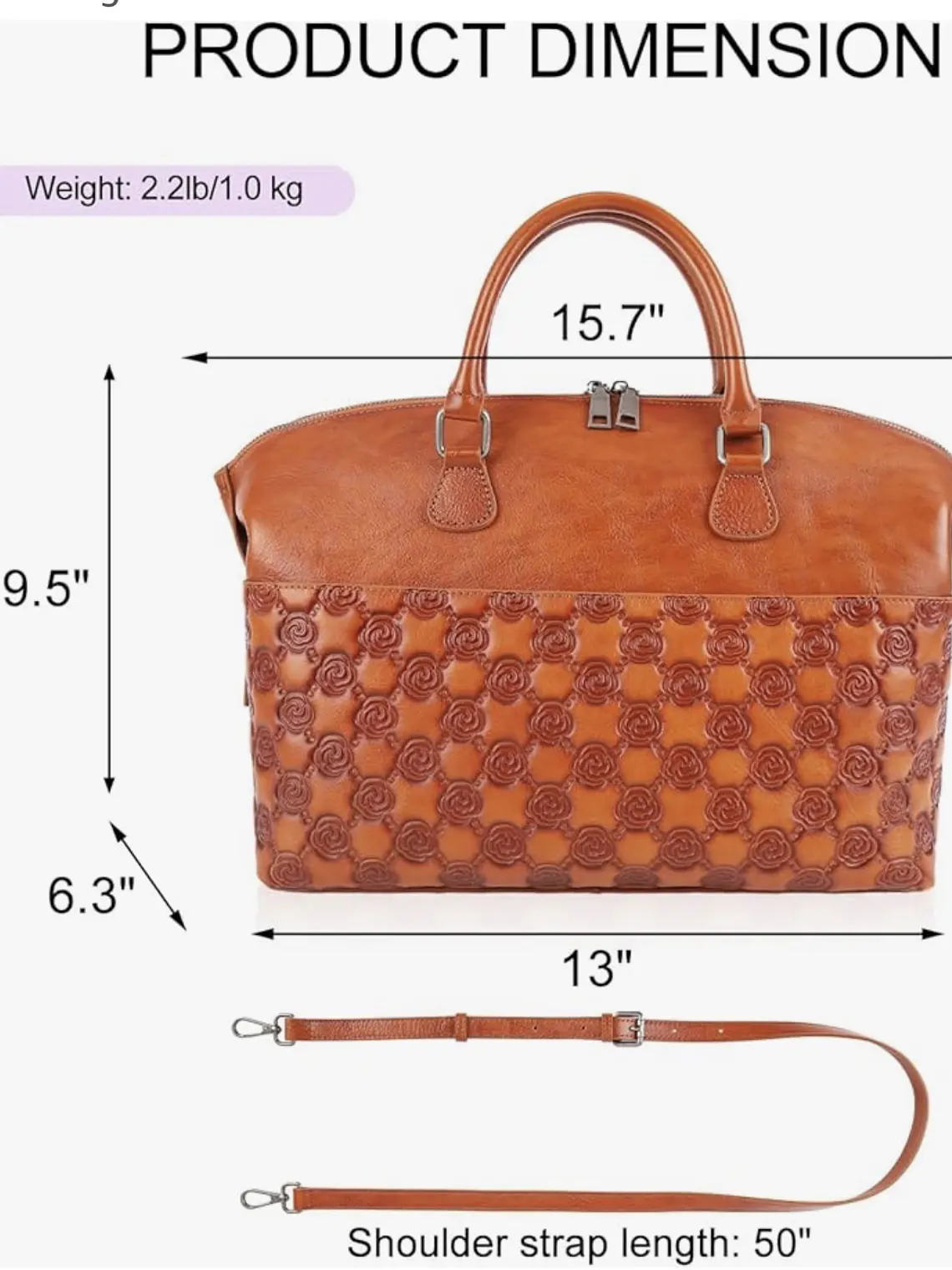 Luxe Genuine Leather Satchel 5