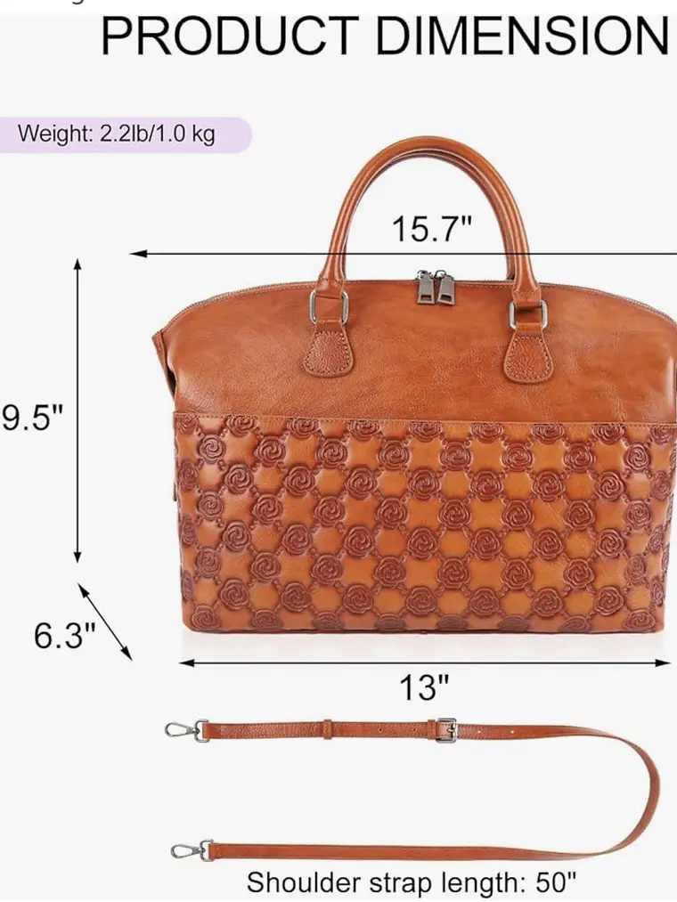 Luxe Genuine Leather Satchel 5