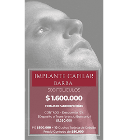 IMPLANTE CAPILAR BARBA | 500 Foliculos