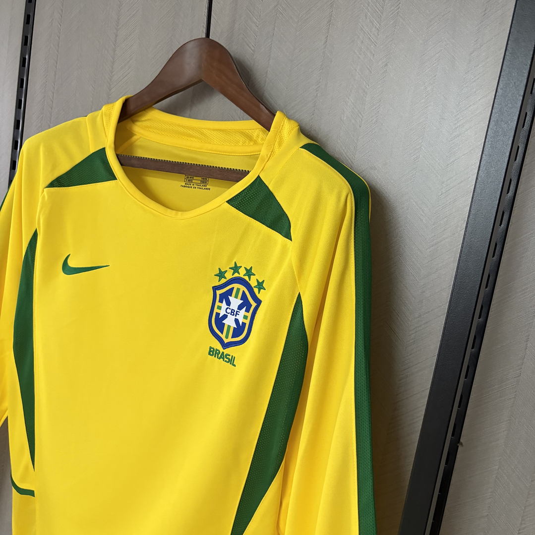 BRASIL 2002 Retro (Home Kit) Manga Comprida 3