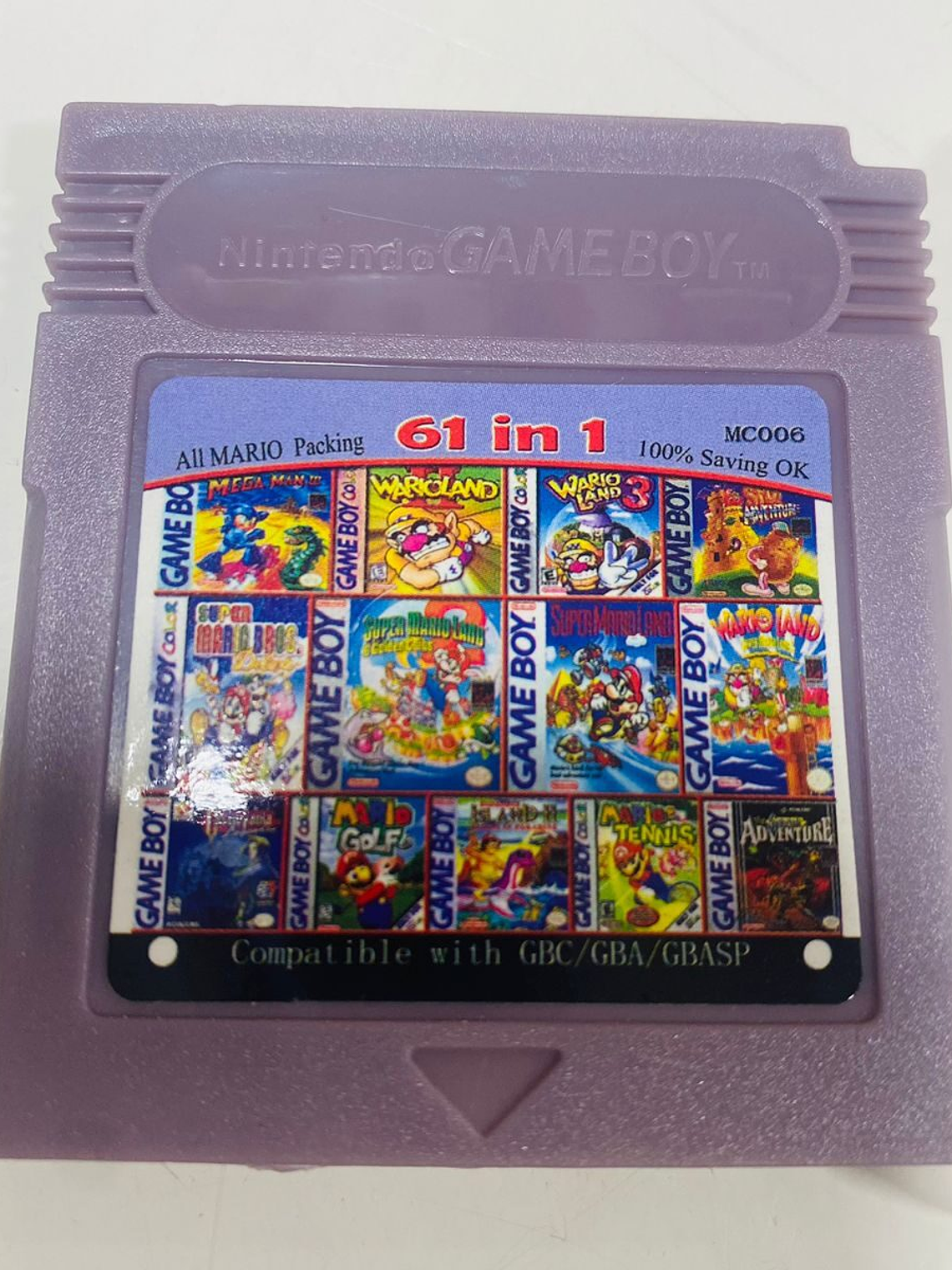 CARTUCHO DE JUEGOS GAMEBOY 61 en 1 1