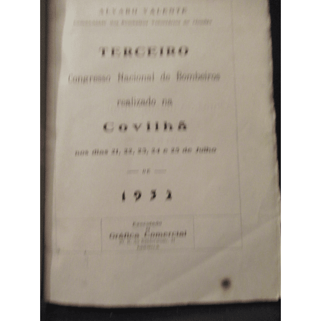 Covilhã III Congresso Nacional De Bombeiros 1932 Álvaro Valente