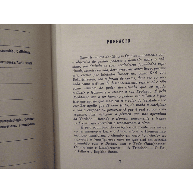 Doutrina Secreta Dos Rosacruzes/Outras Cartas  1979 Karl Von Eckartshausen