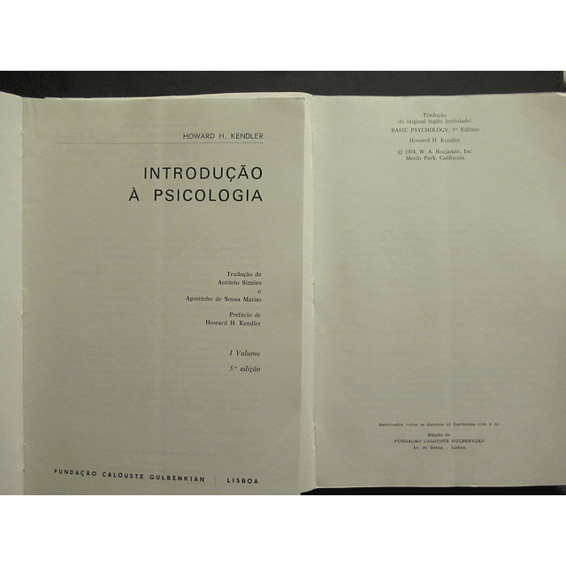 Introdução À Psicologia 1980 H. Kendler