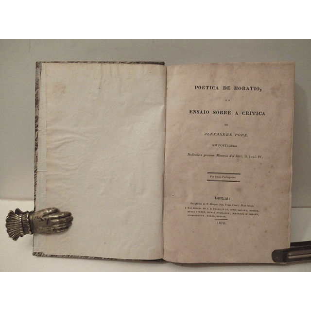 Poética De Horácio/Ensaio Sobre A Crítica De A. Pope Em Português 1812 Por Uma Portuguesa