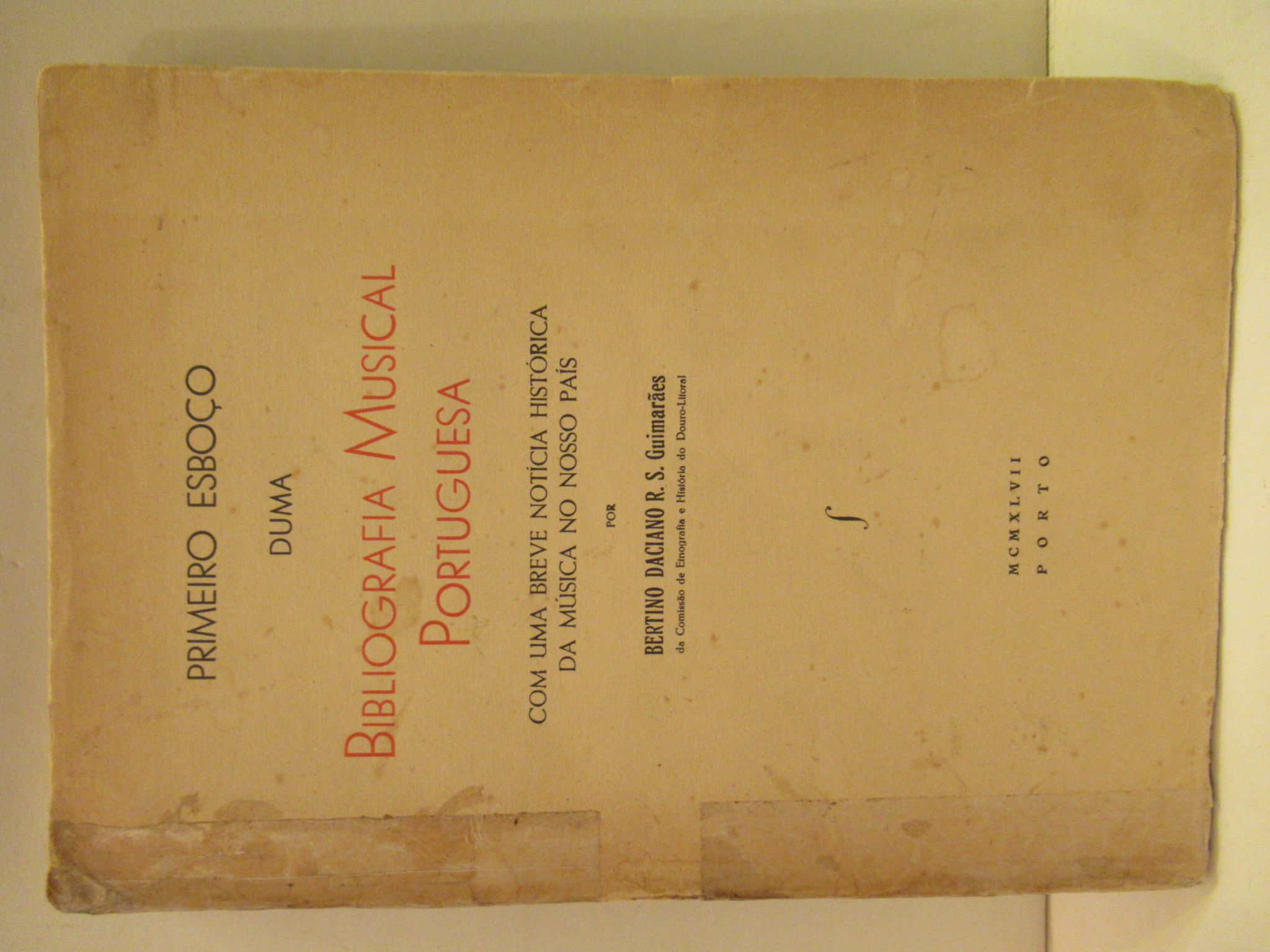 Bibliografia Musical Portuguesa 1947 Bertino Daciano R. S. G