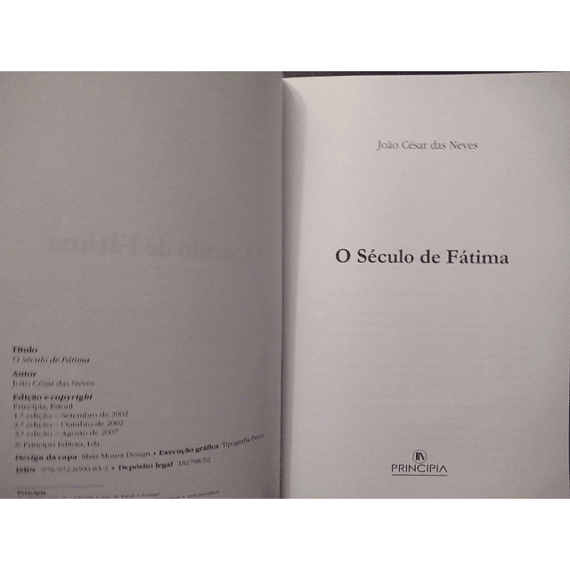 O Século De Fátima 2007 João César Das Neves