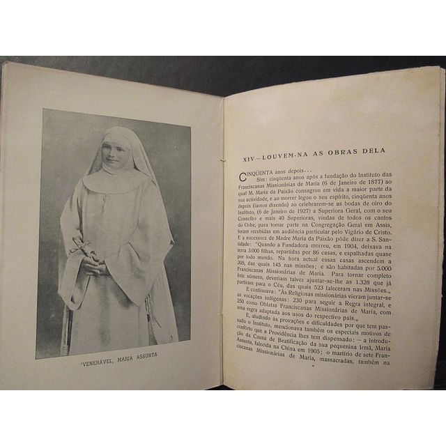 Madre Maria Da Paixão/Franciscanas Missionárias De Maria 1939 Luiz De Sousa, O. F. M.