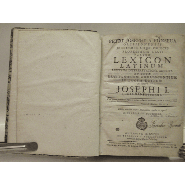 Lexicon  Latinum/Dicionário Abreviado Da Fabula 1819/18 Pedro José Da Fonseca/Chompré