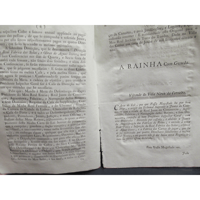 Carta De Lei Estatutos/Denominação Real Junta Comércio 1788 Dona Maria