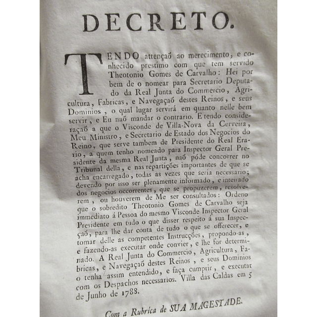 Carta De Lei Estatutos/Denominação Real Junta Comércio 1788 Dona Maria